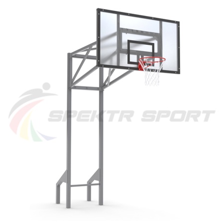 Купить Стойка баскетбольная уличная усиленная со щитом из оргстекла, кольцом и сеткой SP D 413 в Благовещенске 