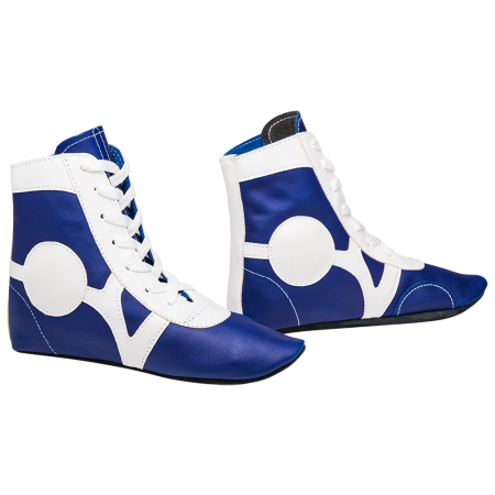 Купить Обувь для самбо SM-0102, кожа, синий Rusco в Благовещенске 