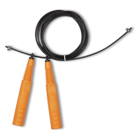 Купить Скакалка высокооборотная Кроссфит стальной шнур в оплетке 2.9 м чёрно-оранжевая в Благовещенске 